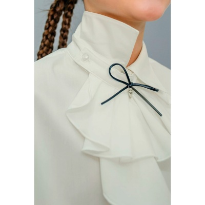 Блузка школьная с длинным рукавом для девочки Deloras C64098 молочная 3