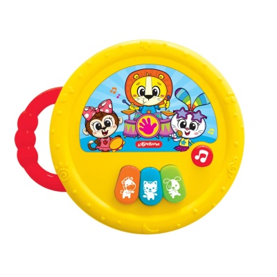 Игрушка Музыкальный барабанчик желтый Азбукварик 3113А