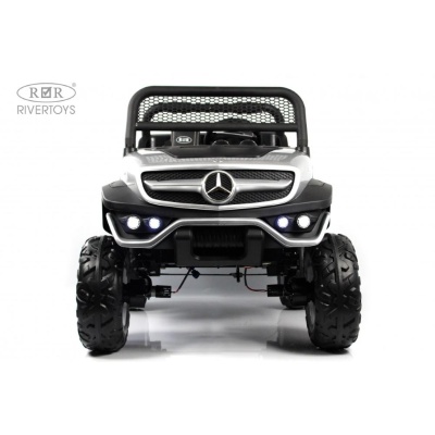 Детский электромобиль Mercedes-Benz Unimog Concept RiverToys P555BP серебристый глянец 02