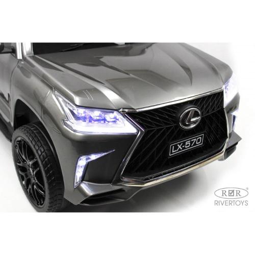 Детский электромобиль Lexus 570 RiverToys E555EE серый глянец фото 15