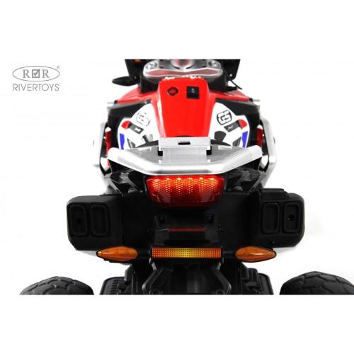 Детский электромотоцикл RiverToys М008БХ красный фото 5