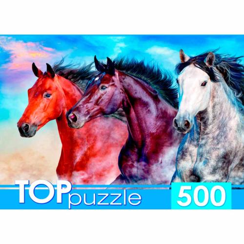 Пазлы Тройка диких скакунов TOPpuzzle 500 элементов Рыжий кот ШТТП500-2711