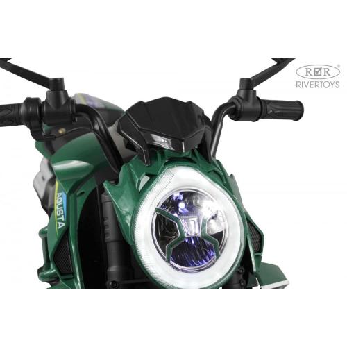 Детский электромотоцикл RiverToys C111MC зелёный фото 4
