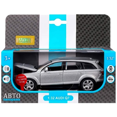 Машинка металлическая Audi Q7 масштаб 1:32 инерция свет звук Автопанорама 1251144JB серебряный 3