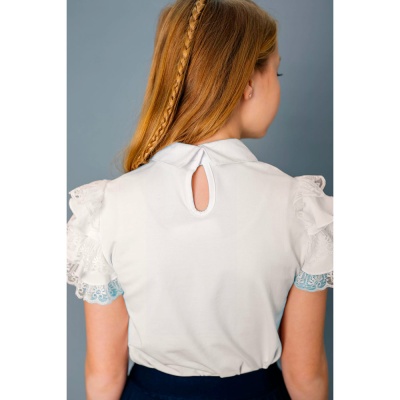Блузка поло школьная для девочки Deloras Z64216S молочная 3