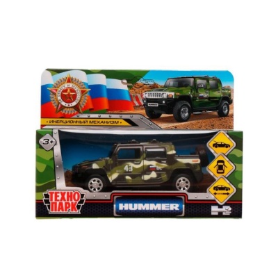 Машина Hummer H2 Камуфляж Pickup Технопарк HUM2PICKUP-12MIL-GN