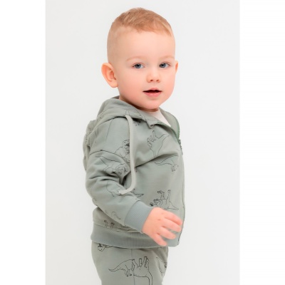 Толстовка для мальчика Crockid 302724 зеленый чай динозавры к552 4