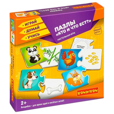 Настольная игра Пазлы Кто и что ест Bondibon ВВ3918