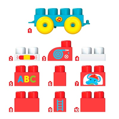 Конструктор для малышей Talky Blocks кнопочка Пожарная машинка Азбукварик 2