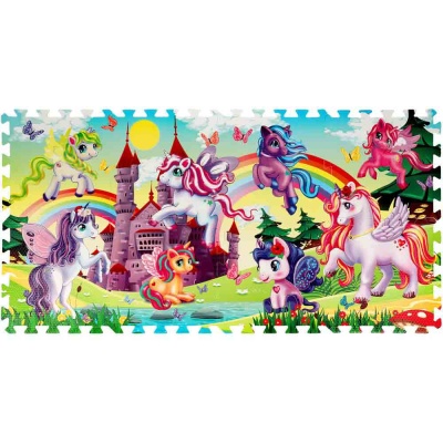 Коврик-пазл единороги 8 сегментов Играем Вместе FS-UC