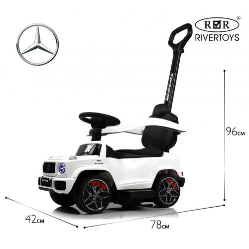 Детский толокар Mercedes-Benz G63 RiverToys Z001ZZ-C белый бриллиант фото 8