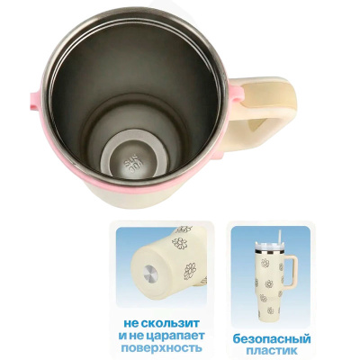 Термос-кружка Ромашка Miland УД-7583 серый 4