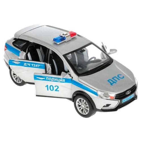 Машинка Lada Vesta SW Cross Полиция Технопарк VESTASWCR-124SLPOL-GY фото 3