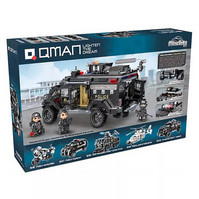 Конструктор Полицейская машина 1250 деталей Qman 11020Q 4