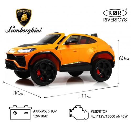 Детский электромобиль Lamborghini Urus RiverToys E777EE оранжевый фото 12