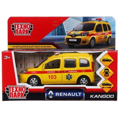 Машинка металлическая Renault Kangoo реанимация Технопарк KANGOO-12AMB-YE 5