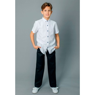 Рубашка школьная с коротким рукавом для мальчика Deloras С71752S белая 2
