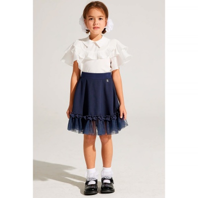 Блузка школьная для девочки Deloras С64287S молочная 2