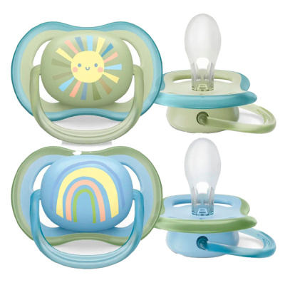 Пустышка Avent Ultra air image для мальчика 0-6 месяцев 2 шт Avent SCF085/58 1