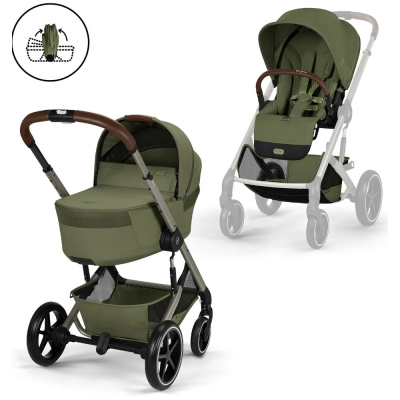 Коляска 2 в 1 Cybex Balios S Lux TPE Moss Green 02