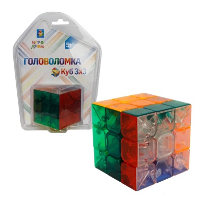 Головоломка Куб 3х3 с прозрачными гранями 1Toy Т14217