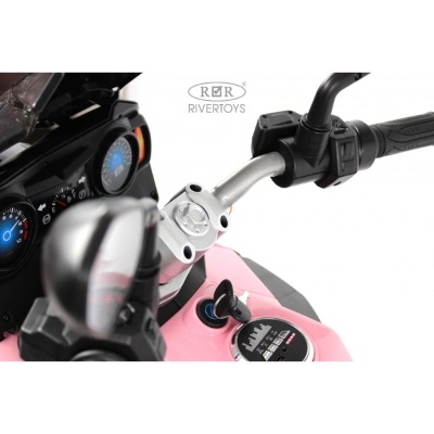 Детский электромотоцикл RiverToys М111БХ розовый
