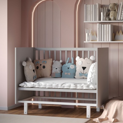 Детская кроватка Incanto Vikki серый/белый 02