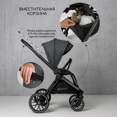 Коляска 2 в 1 Amarobaby Motus серый