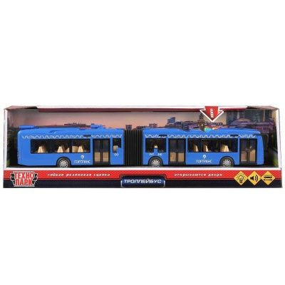 Коллекционная машинка Троллейбус Технопарк TROL-45PL-BU