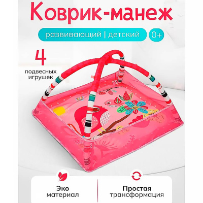 Коврик развивающий 4 подвесные игрушки Рыжий кот И-7677 2