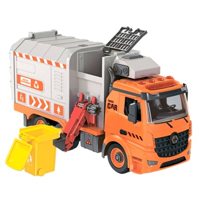 Funky toys FT61116 Мусоровоз-конструктор, фрикционный, свет, звук, 1:12 
