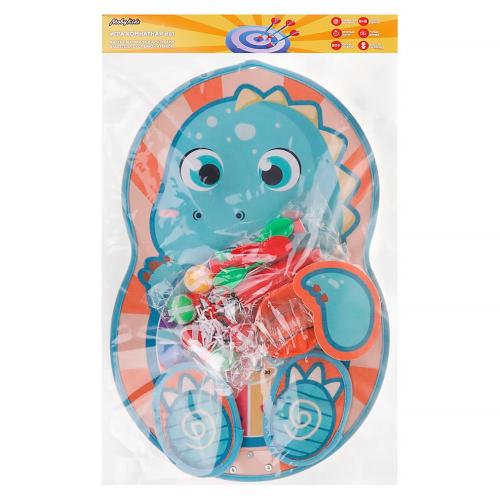 Дартс Дино Зеленый двусторонний 2 в 1 с баскетбольным кольцом Moby Kids 76873 фото 2