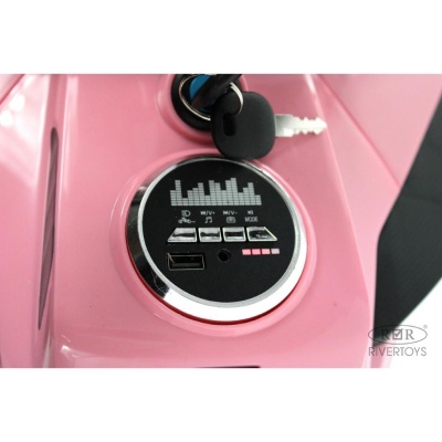 Детский электромотоцикл RiverToys М111БХ розовый