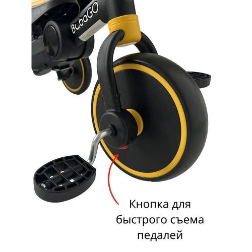 Беговел-велосипед с ручкой Bubago Flint BG-FP-109-6 чёрно-жёлтый фото 11