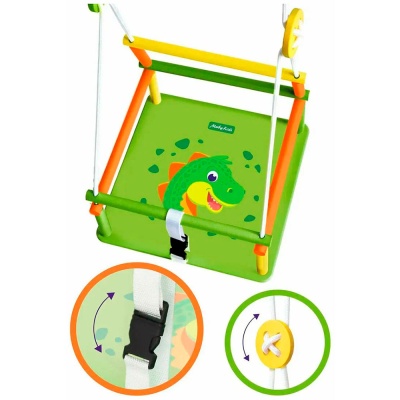 Качели деревянные Комета с рисунком Дино Moby Kids 962264 2