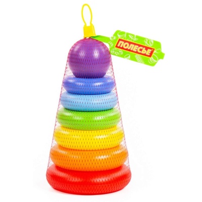 Развивающая игрушка Пирамидка Колечко-шар Полесье 62383