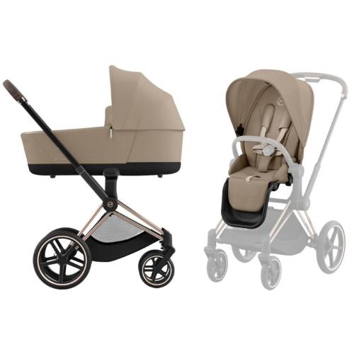 Коляска 2 в 1 Cybex Priam IV Rosegold Cozy Beige фото 2