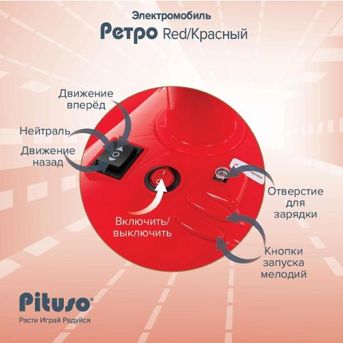 Электромобиль Pituso Ретро 2700003-4P-Red красный фото 15