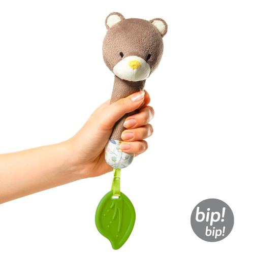 Игрушка пищалка с прорезывателем мишка Teddy BabyOno 1431 фото 2