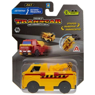 Машина Transcar Double Автокран – Бетономешалка 1toy Т21858 3