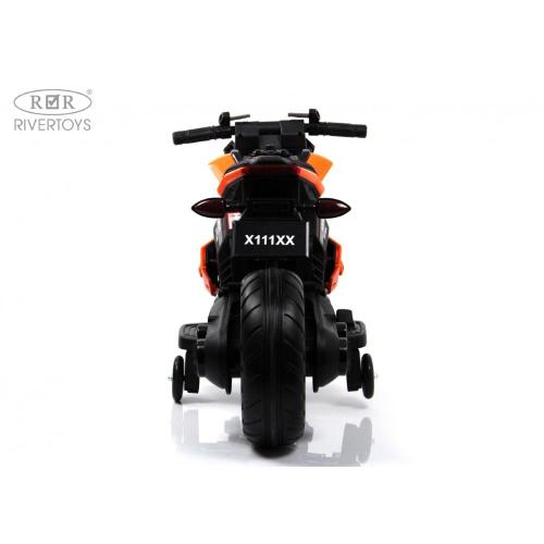 Детский электромотоцикл RiverToys Х111ХХ оранжевый фото 8