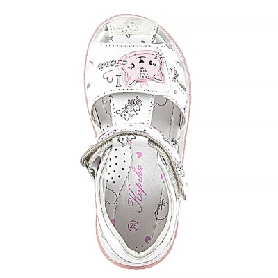 Сандалии для девочки Kapika 31492-2 бело розовые 2