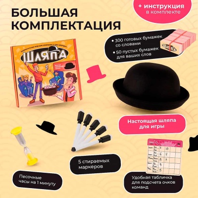 Настольная игра для всей семьи Шляпа Наша игрушка 7930123110092