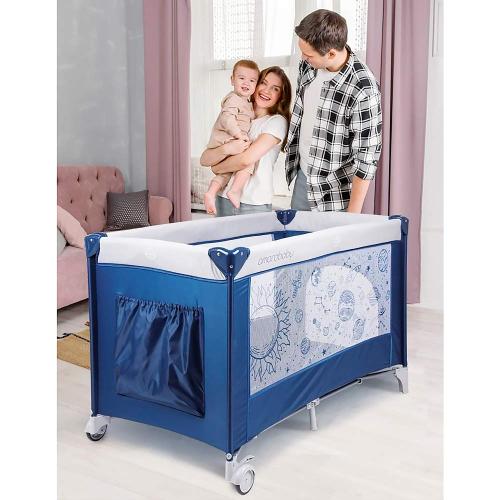 Манеж-кровать Amarobaby Multiform Space прямоугольный синий фото 9