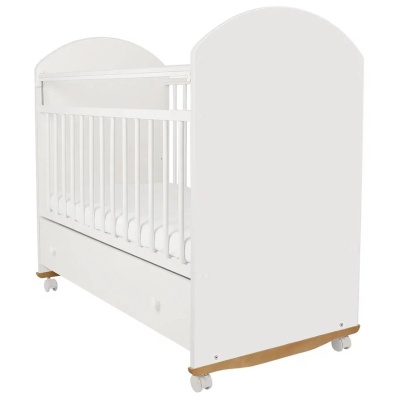 Кроватка детская колесо-качалка Indigo My Sleepy белый 03