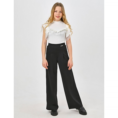 Брюки палаццо школьные для девочки Dootkai 888KG черные 2