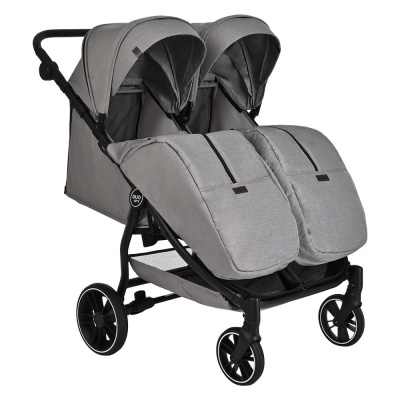 Детская прогулочная коляска для двойни Pituso Duocity Grey