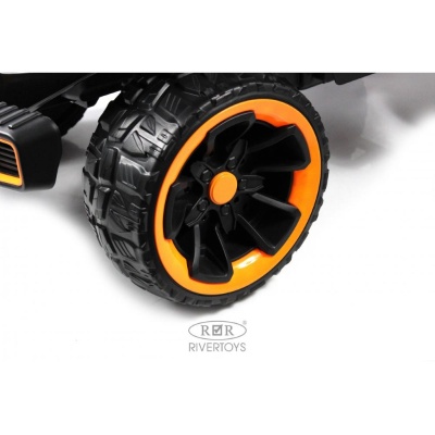 Детский электромобиль RiverToys E007EE серо-оранжевый 05