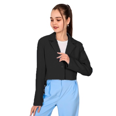 Жакет короткий школьный для девочки Terrateen 0436БЖК черный 2