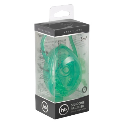 Пустышка силиконовая с держателем и контейнером Happy Baby 13020